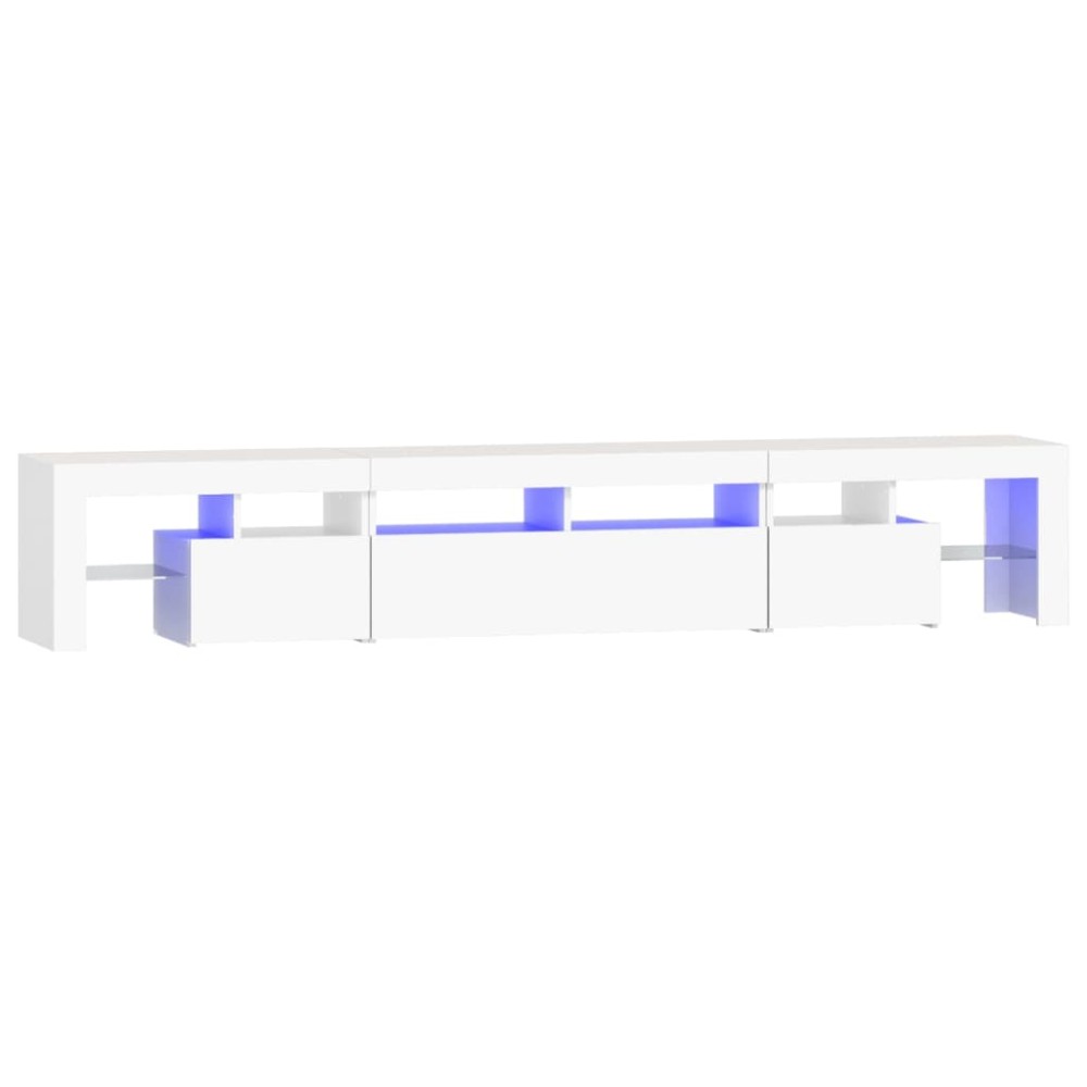 vidaXL Comode TV cu lumini LED, alb2，30x36,5x40
