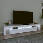 vidaXL Comode TV cu lumini LED, alb2，30x36,5x40