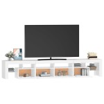 vidaXL Comode TV cu lumini LED, alb2，30x36,5x40