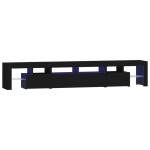 vidaXL Comodă TV cu lumini LED, negru, 230x36,5x40 cm