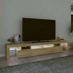 vidaXL Comodă TV cu lumini LED, stejar sonoma, 230x36,5x40 cm vidaXL Comodă TV cu lumini LED, stejar sonoma, 230x36,5x40 cm