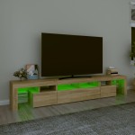 vidaXL Comodă TV cu lumini LED, stejar sonoma, 230x36,5x40 cm vidaXL Comodă TV cu lumini LED, stejar sonoma, 230x36,5x40 cm