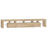 vidaXL Comodă TV cu lumini LED, stejar sonoma, 230x36,5x40 cm vidaXL Comodă TV cu lumini LED, stejar sonoma, 230x36,5x40 cm