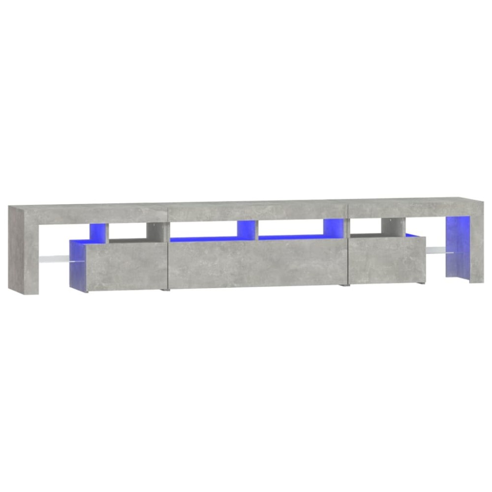vidaXL Comodă TV cu lumini LED, gri beton, 230x36,5x40cm