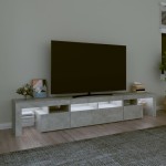 vidaXL Comodă TV cu lumini LED, gri beton, 230x36,5x40cm