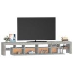 vidaXL Comodă TV cu lumini LED, gri beton, 230x36,5x40cm