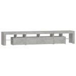 vidaXL Comodă TV cu lumini LED, gri beton, 230x36,5x40cm