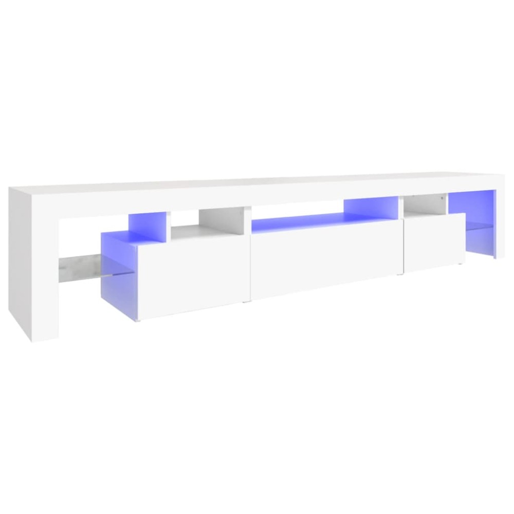 vidaXL Comode TV cu lumini LED, alb，215x36,5x40