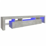 vidaXL Comodă TV cu lumini LED, gri beton, 215x36,5x40cm vidaXL Comodă TV cu lumini LED, gri beton, 215x36,5x40cm
