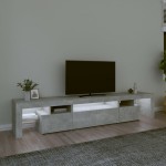 vidaXL Comodă TV cu lumini LED, gri beton, 215x36,5x40cm vidaXL Comodă TV cu lumini LED, gri beton, 215x36,5x40cm