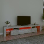 vidaXL Comodă TV cu lumini LED, gri beton, 215x36,5x40cm vidaXL Comodă TV cu lumini LED, gri beton, 215x36,5x40cm