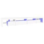 vidaXL Comodă TV cu lumini LED, alb, 290x36,5x40 cm vidaXL Comodă TV cu lumini LED, alb, 290x36,5x40 cm