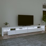 vidaXL Comodă TV cu lumini LED, alb, 290x36,5x40 cm vidaXL Comodă TV cu lumini LED, alb, 290x36,5x40 cm