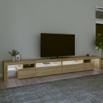 vidaXL Comodă TV cu lumini LED, stejar sonoma, 290x36,5x40 cm