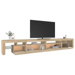 vidaXL Comodă TV cu lumini LED, stejar sonoma, 290x36,5x40 cm