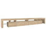 vidaXL Comodă TV cu lumini LED, stejar sonoma, 290x36,5x40 cm