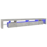 vidaXL Comodă TV cu lumini LED, gri beton, 290x36,5x40 cm vidaXL Comodă TV cu lumini LED, gri beton, 290x36,5x40 cm
