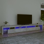 vidaXL Comodă TV cu lumini LED, gri beton, 290x36,5x40 cm vidaXL Comodă TV cu lumini LED, gri beton, 290x36,5x40 cm