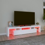 vidaXL Dulap TV cu lumini LED alb 200x36,5x40 cm vidaXL Dulap TV cu lumini LED alb 200x36,5x40 cm
