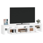 vidaXL Dulap TV cu lumini LED alb 200x36,5x40 cm vidaXL Dulap TV cu lumini LED alb 200x36,5x40 cm