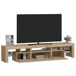 vidaXL Comodă TV cu lumini LED, stejar sonoma, 200x36,5x40 cm
