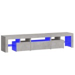 vidaXL Comodă TV cu lumini LED, gri beton, 200x36,5x40 cm vidaXL Comodă TV cu lumini LED, gri beton, 200x36,5x40 cm