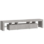 vidaXL Comodă TV cu lumini LED, gri beton, 200x36,5x40 cm vidaXL Comodă TV cu lumini LED, gri beton, 200x36,5x40 cm