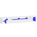 vidaXL Comodă TV cu lumini LED, alb, 260x36,5x40cm vidaXL Comodă TV cu lumini LED, alb, 260x36,5x40cm