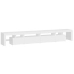 vidaXL Comodă TV cu lumini LED, alb, 260x36,5x40cm vidaXL Comodă TV cu lumini LED, alb, 260x36,5x40cm
