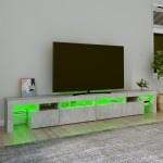 vidaXL Comodă TV cu lumini LED, gri beton, 260x36,5x40cm vidaXL Comodă TV cu lumini LED, gri beton, 260x36,5x40cm