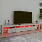 vidaXL Comodă TV cu lumini LED, gri beton, 260x36,5x40cm vidaXL Comodă TV cu lumini LED, gri beton, 260x36,5x40cm