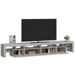 vidaXL Comodă TV cu lumini LED, gri beton, 260x36,5x40cm vidaXL Comodă TV cu lumini LED, gri beton, 260x36,5x40cm