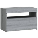vidaXL Noptiere cu lumini LED, gri sonoma, 60x35x40 cm vidaXL Noptiere cu lumini LED, gri sonoma, 60x35x40 cm