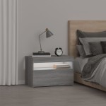 vidaXL Noptiere cu lumini LED, gri sonoma, 60x35x40 cm vidaXL Noptiere cu lumini LED, gri sonoma, 60x35x40 cm