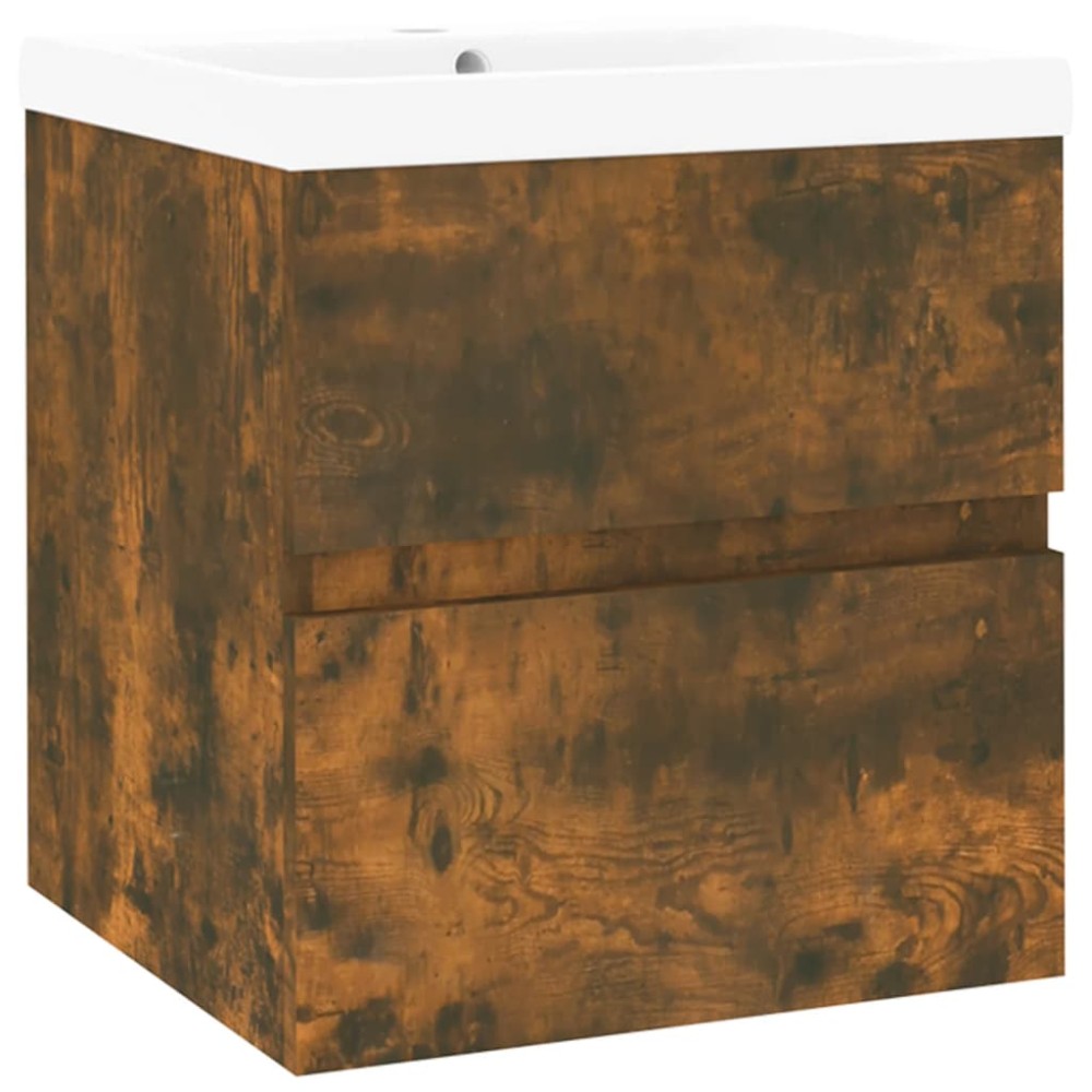 vidaXL Dulap chiuvetă bazin încorporat stejar fumuriu lemn prelucrat