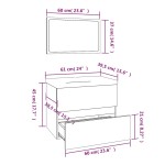 vidaXL Set de mobilier de baie, stejar fumuriu, lemn prelucrat