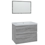 vidaXL Set de mobilier de baie, gri sonoma, lemn prelucrat vidaXL Set de mobilier de baie, gri sonoma, lemn prelucrat