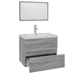 vidaXL Set de mobilier de baie, gri sonoma, lemn prelucrat vidaXL Set de mobilier de baie, gri sonoma, lemn prelucrat