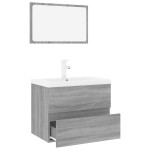 vidaXL Set de mobilier de baie, gri sonoma, lemn prelucrat