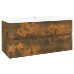 vidaXL Dulap chiuvetă bazin încorporat stejar fumuriu lemn prelucrat