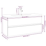 vidaXL Dulap de chiuvetă cu bazin încorporat gri sonoma lemn prelucrat