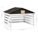vidaXL Garaj mașină de tuns iarba, negru & alb, 78x74x54 cm, lemn brad vidaXL Garaj mașină de tuns iarba, negru & alb, 78x74x54 cm, lemn brad