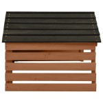 vidaXL Garaj mașină de tuns iarba, negru & maro, 78x74x54 cm lemn brad vidaXL Garaj mașină de tuns iarba, negru & maro, 78x74x54 cm lemn brad