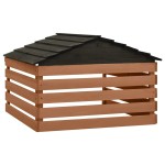vidaXL Garaj mașină de tuns iarba, negru & maro, 78x74x54 cm lemn brad vidaXL Garaj mașină de tuns iarba, negru & maro, 78x74x54 cm lemn brad