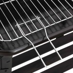 vidaXL Grătar cu cărbune cu roți, negru, oțel vidaXL Grătar cu cărbune cu roți, negru, oțel