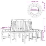 vidaXL Bancă de copac rotundă, Ø208 cm, lemn masiv de eucalipt vidaXL Bancă de copac rotundă, Ø208 cm, lemn masiv de eucalipt