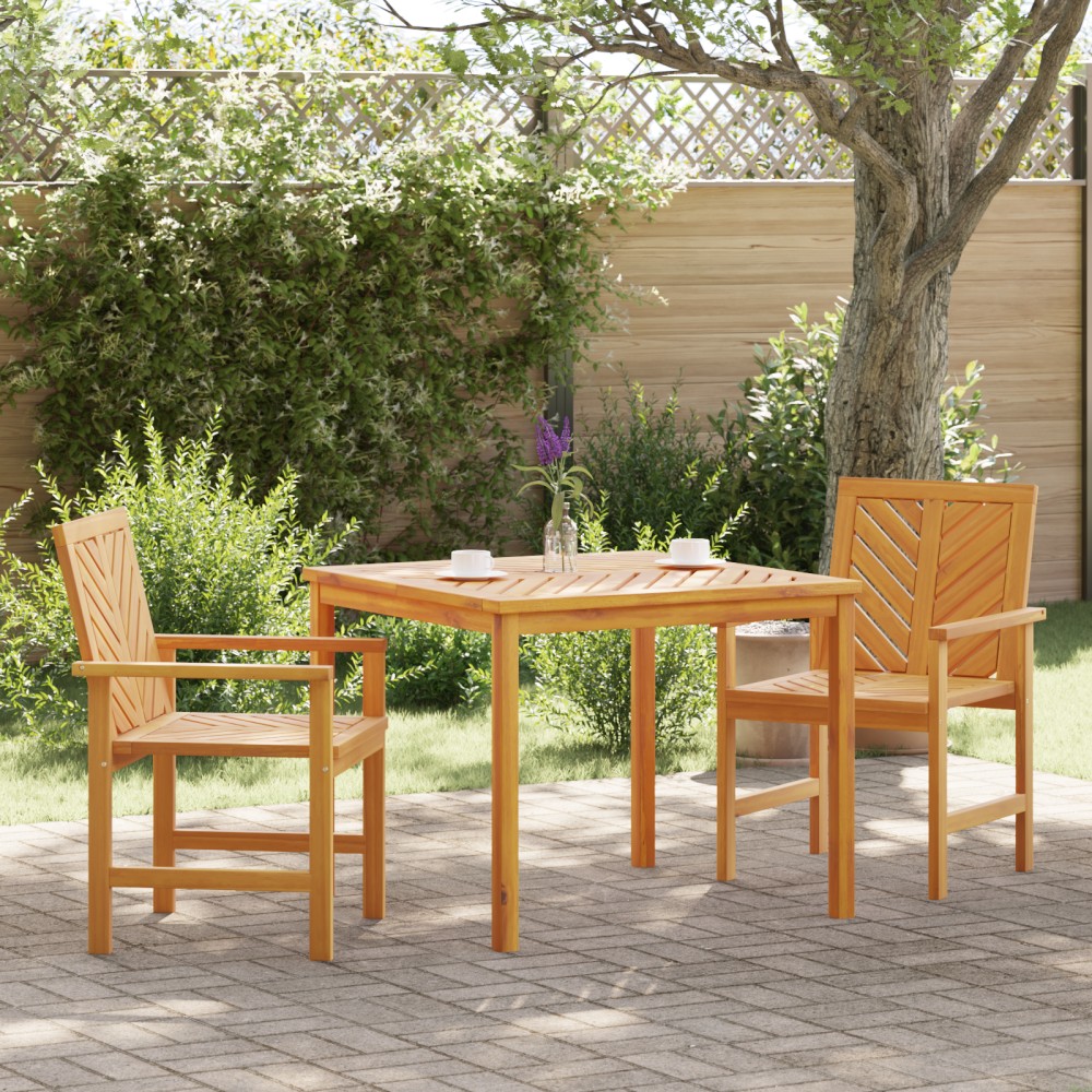 vidaXL Set Dining 3 Piese din Lemn Masiv de Acacia