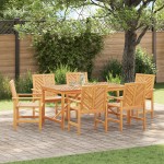 vidaXL Set de dining pentru grădină 6 piese, din lemn masiv de acacia vidaXL Set de dining pentru grădină 6 piese, din lemn masiv de acacia