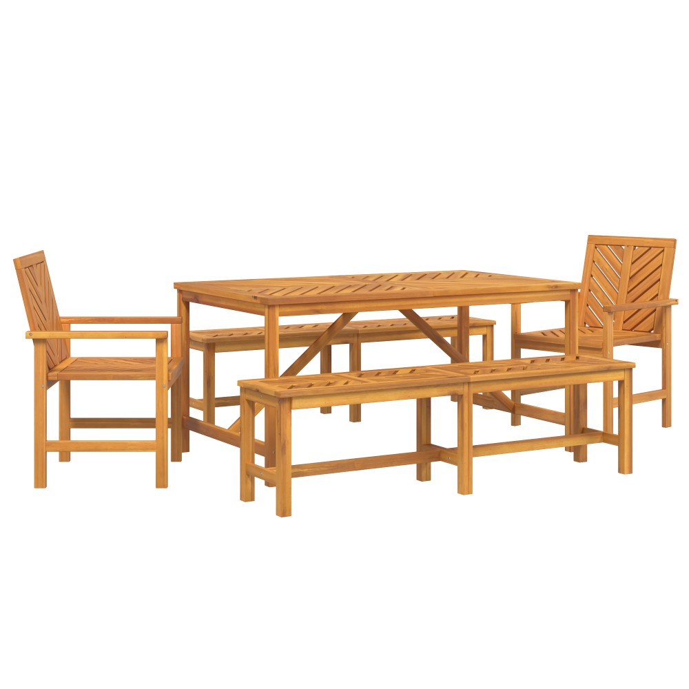 vidaXL Set de dining pentru grădină din lemn masiv de acacia
