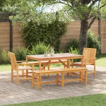 vidaXL Set de dining pentru grădină din lemn masiv de acacia vidaXL Set de dining pentru grădină din lemn masiv de acacia